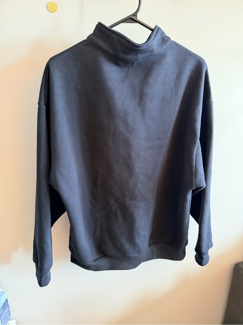 Alo Yoga Black Half-Zip Oversized Pullover Sweatshirt – Size Small - Picture 7 of 8